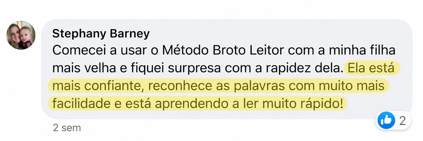 Depoimento de Stephany Barney sobre o Método Broto Leitor